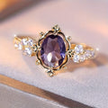 Golden Amethyst Princess Ring