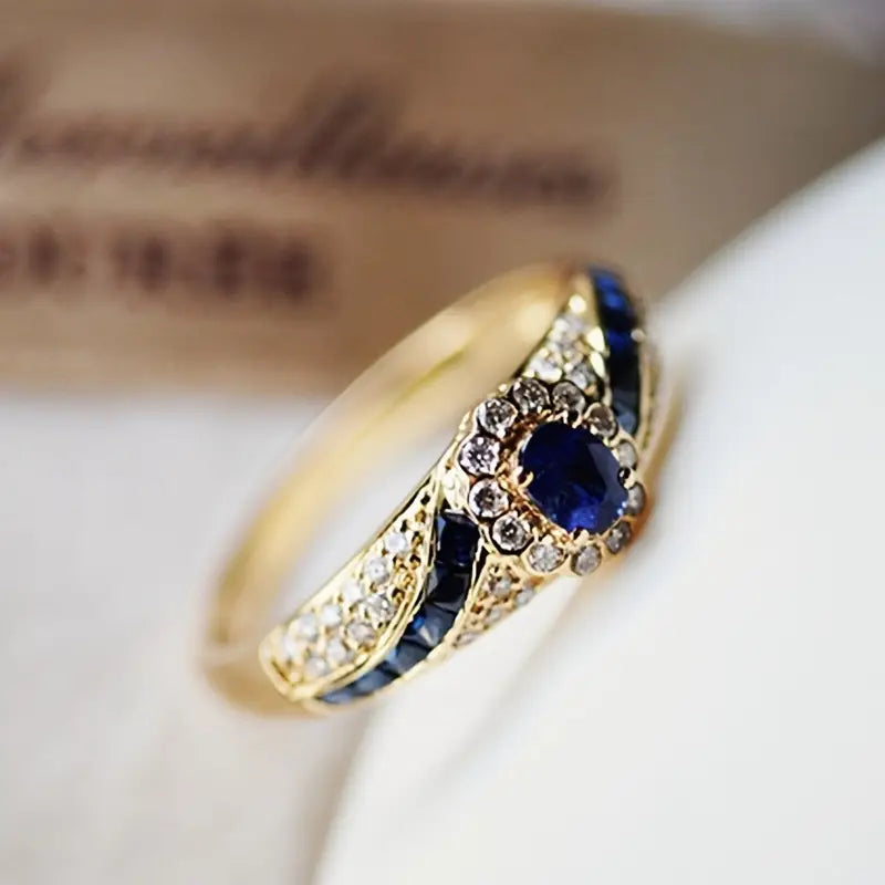 Sapphire Gold Band Ring