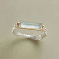 Vintage Off-White Rectangular Glass Ring