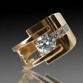 Vintage Gold Irregular Zircon Ring