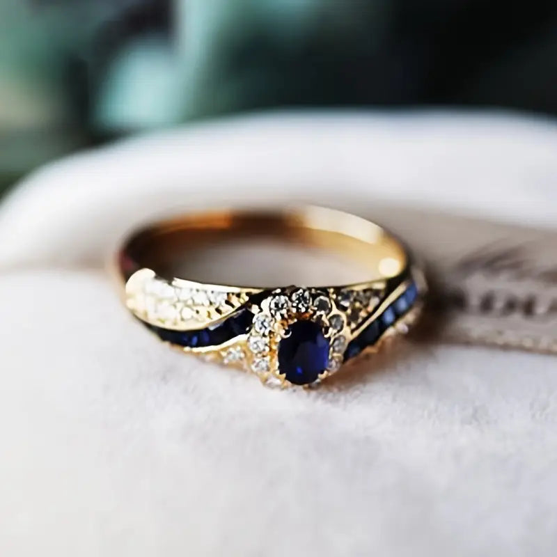 Sapphire Gold Band Ring