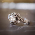 Vintage Zirconia Silver Twig Ring