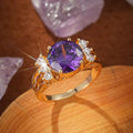 Amethyst Gold Split Shank Ring