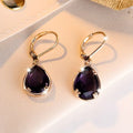 Amethyst Gold Teardrop Earrings