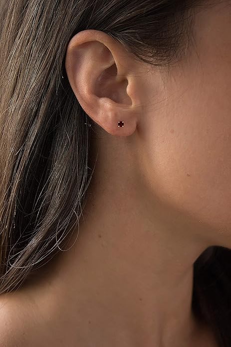 Ruby Round Stud Earrings -> Ruby Circular Stud Earrings