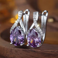 Silver Amethyst Dangle Earrings