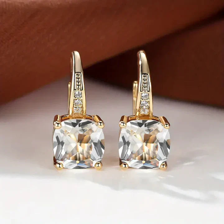 Mystic Gemstone Hoop Gold Earrings