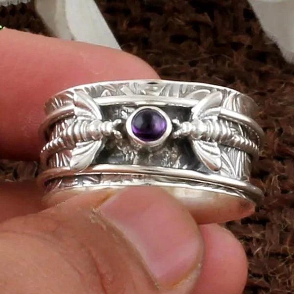 Purple Gemstone Meditation Ring by Bee