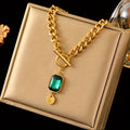 Emerald Gold Chain Necklace