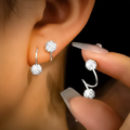 Super Sparkly Twin-Headed Spiral Earrings with Zirconia