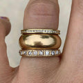 Thicker Gold Ring Set with Vintage Zirconia