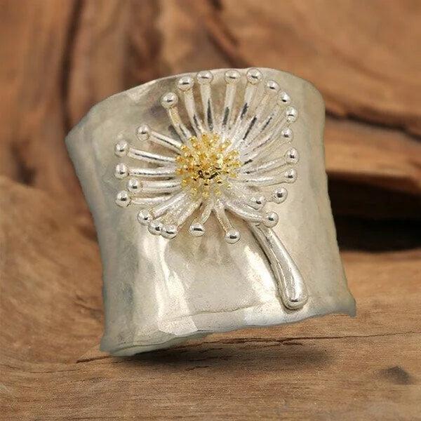 Blooming Daisy Broad Band Ring
