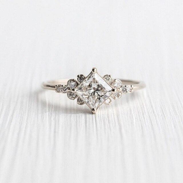 Luxurious ring with cubic zirconia crafted from gold and silver