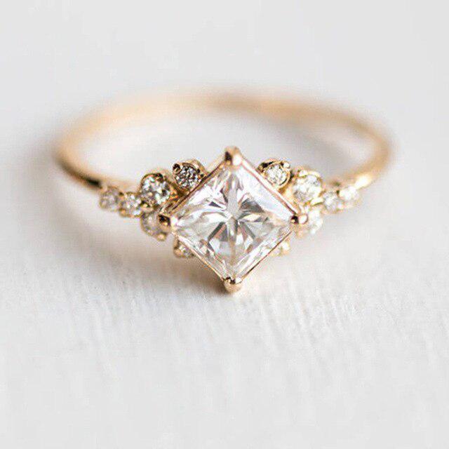 Luxurious ring with cubic zirconia crafted from gold and silver