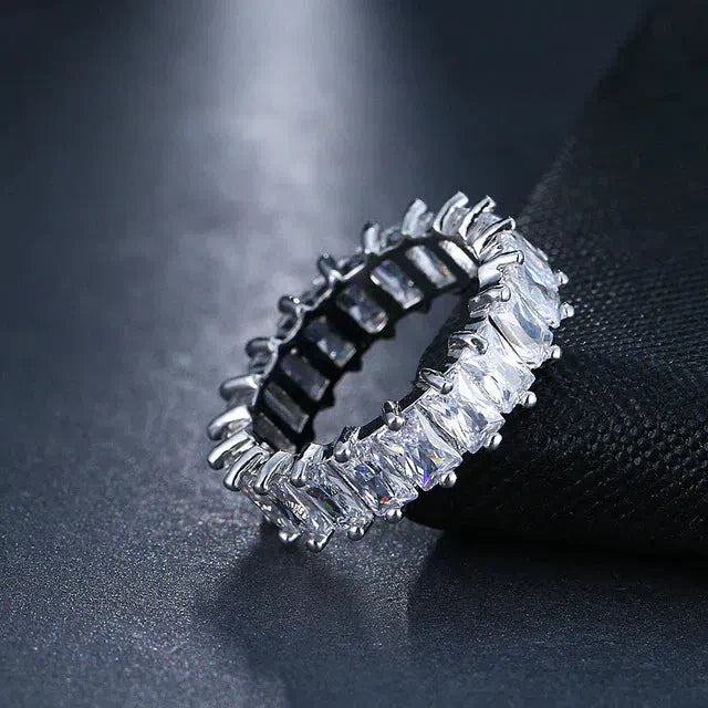 Luxurious Zirconia Band in Gold and Silver