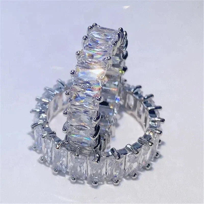 Luxurious Zirconia Band in Gold and Silver