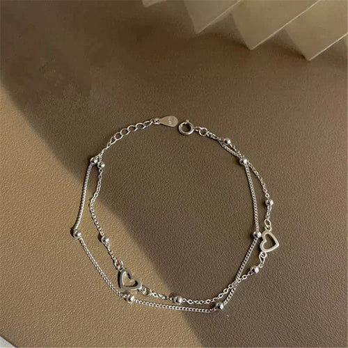Adjustable Silver Heart Bangle