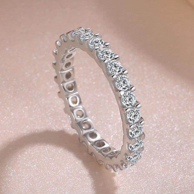 Silver Band with Zirconia Inlay
