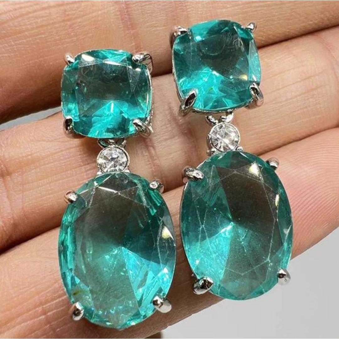 Boho Earrings with Turquoise Gemstone in Sterling Silver