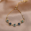 Adjustable Gold Bracelet with Zirconia