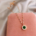 Emerald Time Necklace in Gold