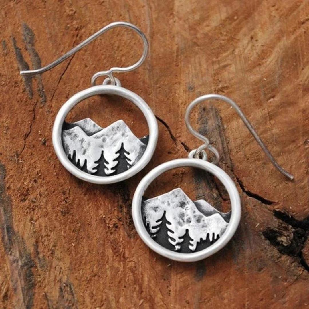 Boho Silver Mountain Earrings