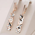Elegant Rectangular Earrings Crafted from Gold and Silver
