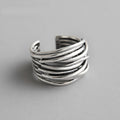 925 Sterling Silver Adjustable Layered Band