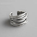 925 Sterling Silver Adjustable Layered Band
