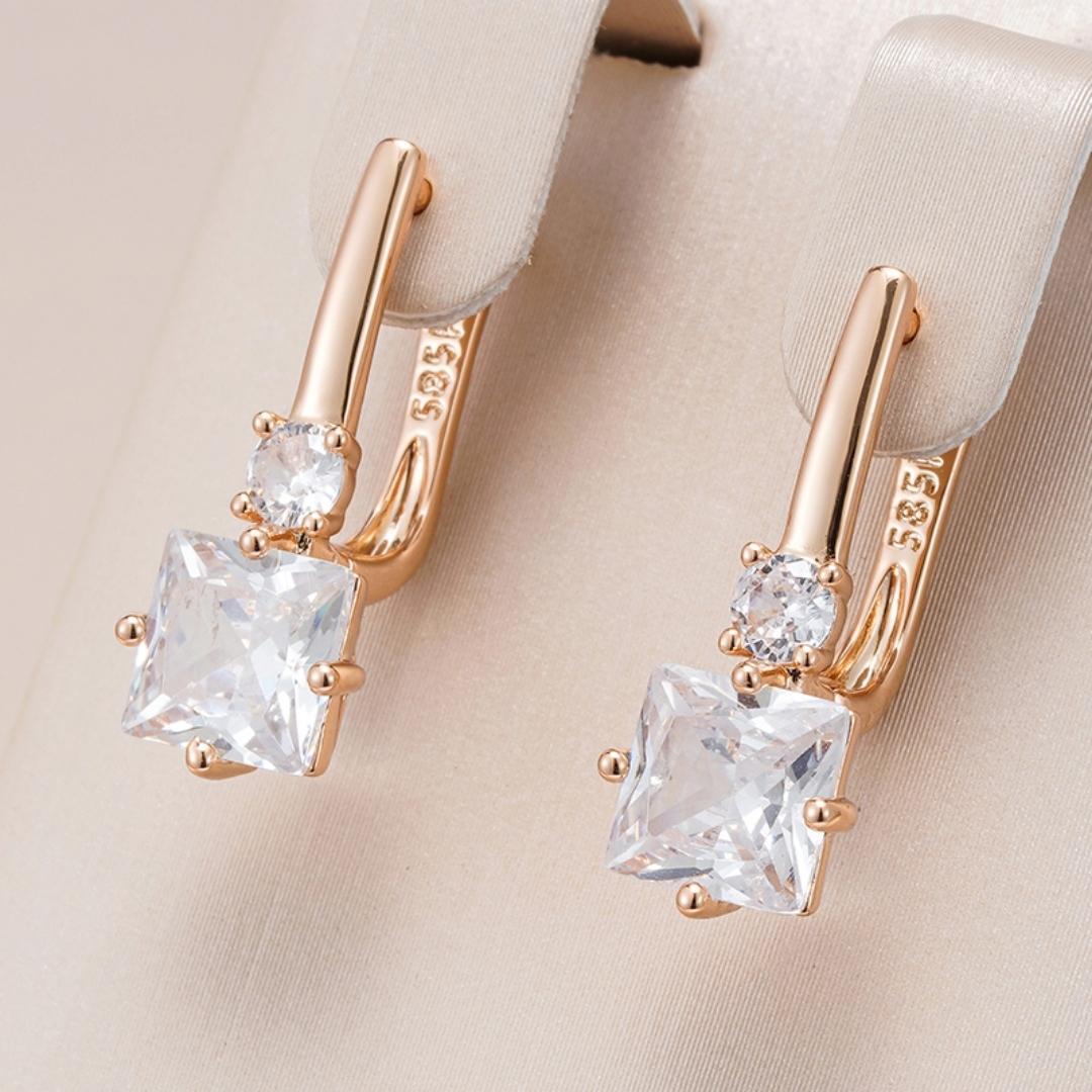Earrings with Zirconia in Golden