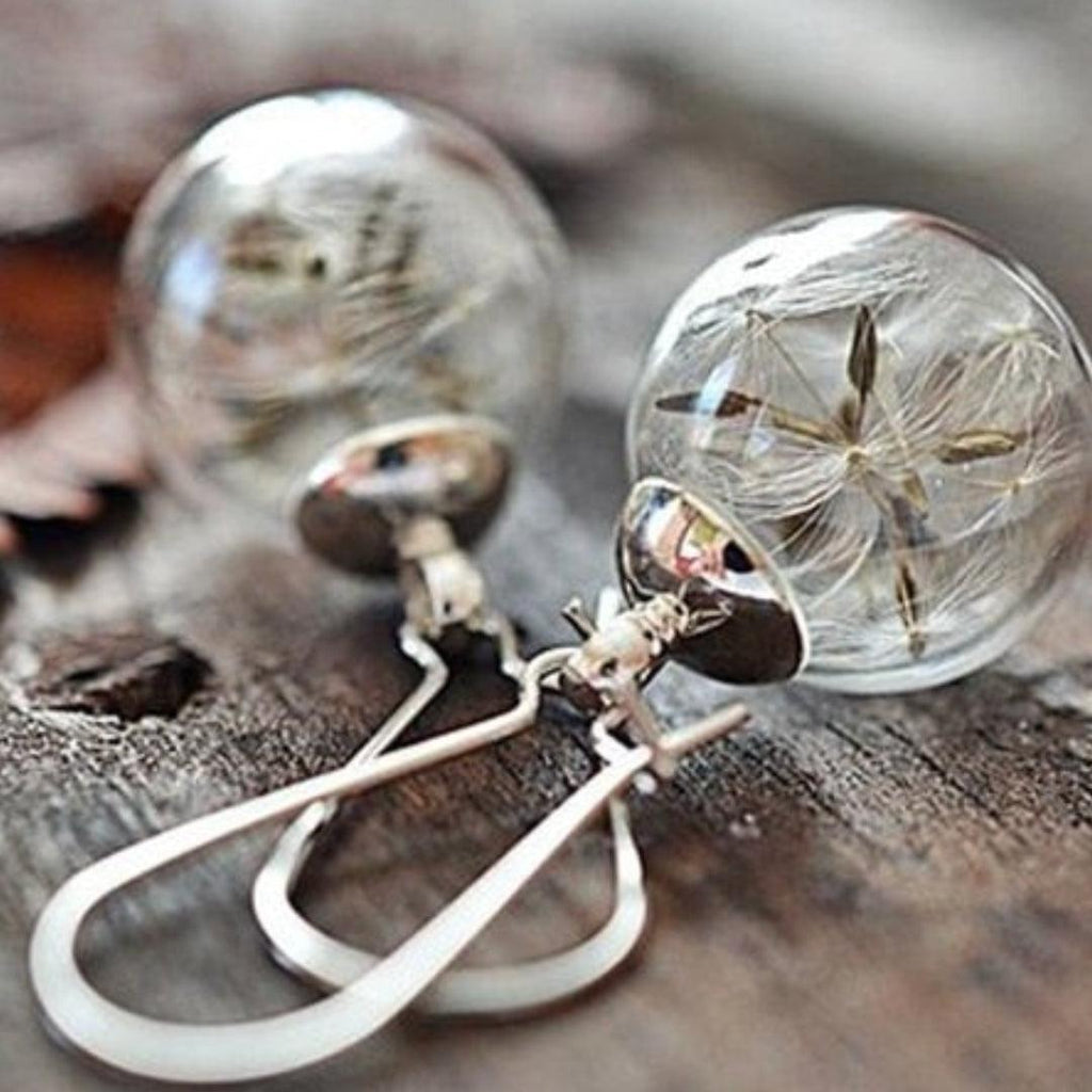 Silver Dandelion Earrings