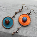 Vintage Hand-Painted Enamel Ear Studs