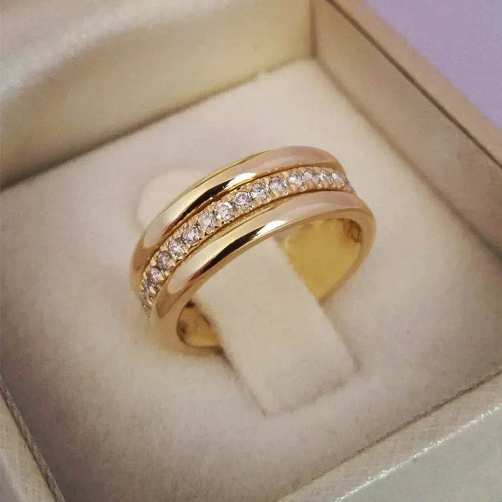 Double Band with Inlaid Zirconia