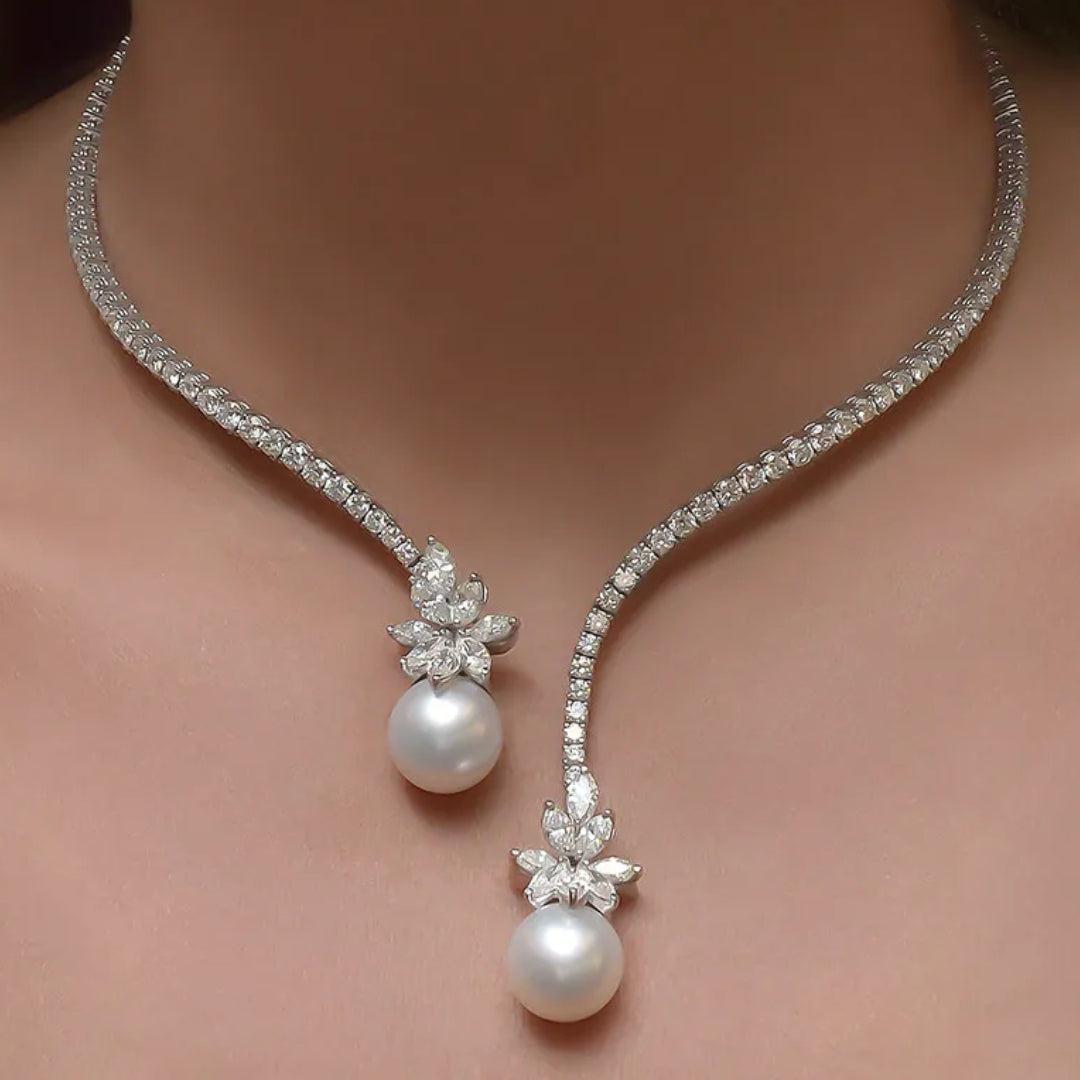 Elegant necklace crafted from lustrous silver.