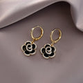 Elegant Black Lotus Earrings.