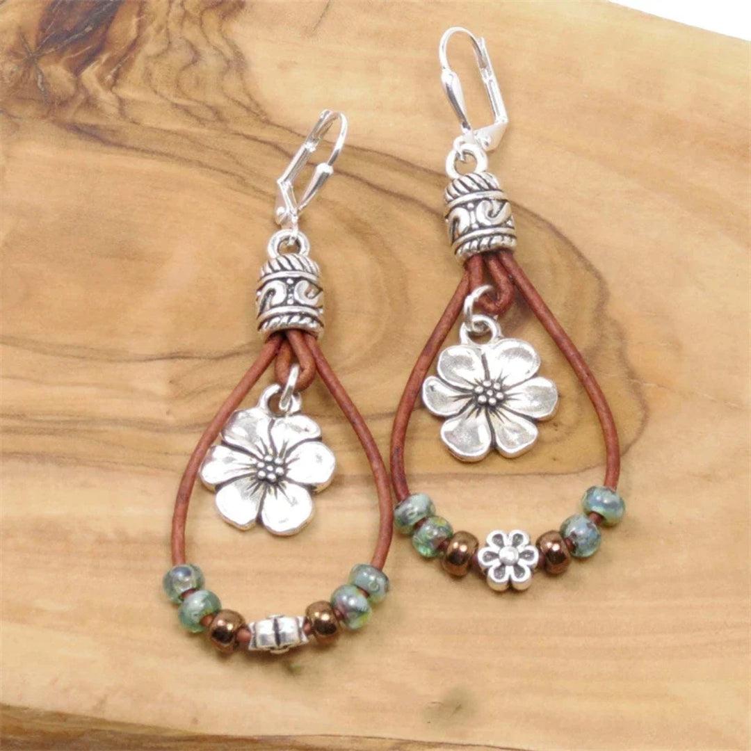 Vintage Floral Leather Ear Adornments