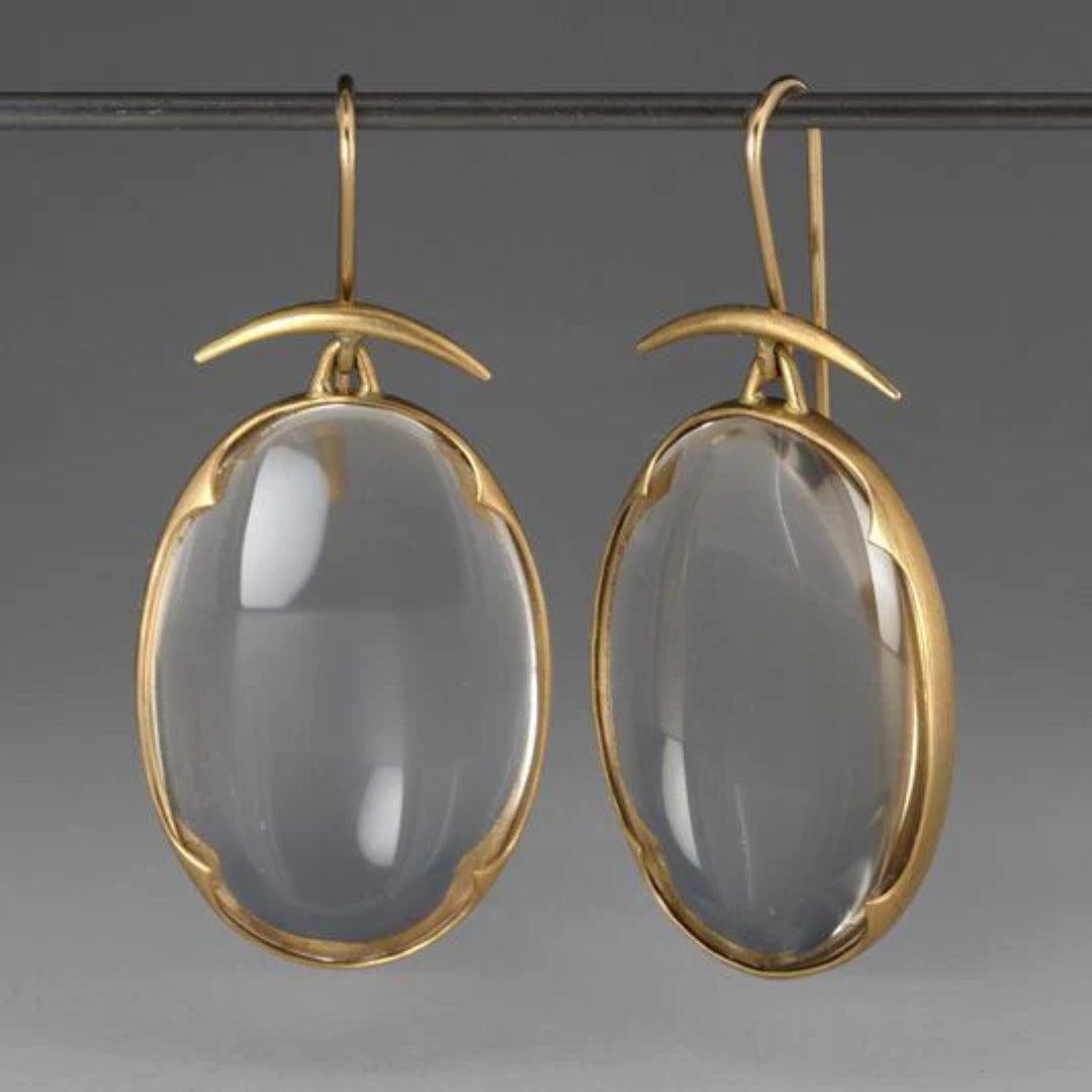 Vintage crystal and gold earrings