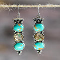 Vintage Natural Turquoise Drop Earrings