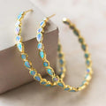 Vintage Blue Opal Gold Ear Jewelry