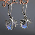 Vintage Dragonfly Earrings in Sterling Silver and Crystal