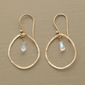 Vintage white crystal earrings set in gold