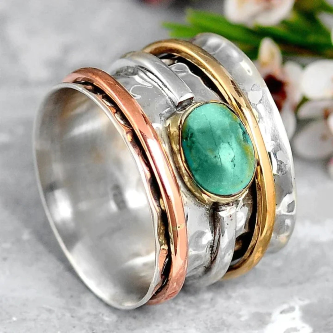 Silver, Gold, and Rose Gold Bezel Accent Ring