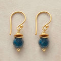 Vintage Blue Lantern Gold Earrings
