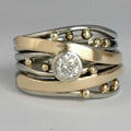 Vintage Gold Inlaid Cubic Zirconia Ring