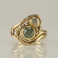 Vintage Gold and Green Zircon Ring