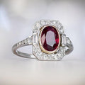 Vintage Silver Ring with Red Zirconia