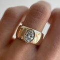 Vintage Gold Ring with Inlaid Zirconia