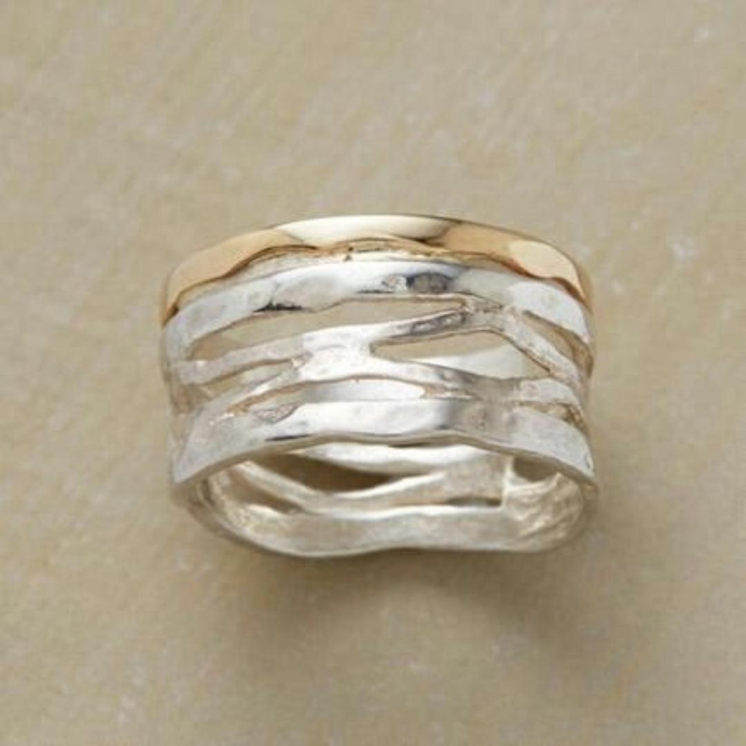 Vintage Gold & Silver Openwork Ring