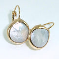 Vintage White Stone Gold Earrings