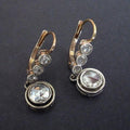 Vintage Gold Earrings with Zirconia